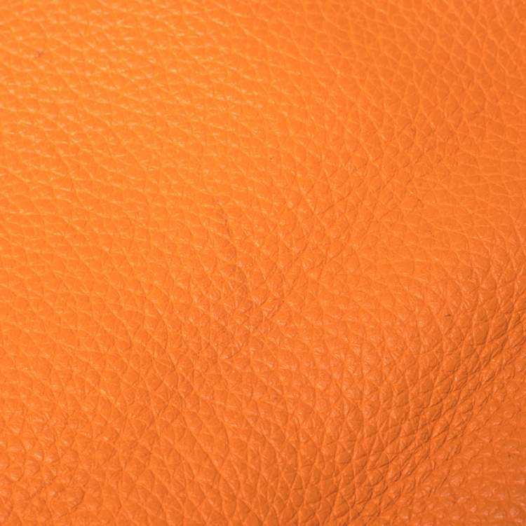 مملوكة مسبقًا Hermes Orange Taurillon Clemence Leather Palladium Hardware Shoulder Kelly 42 Bag