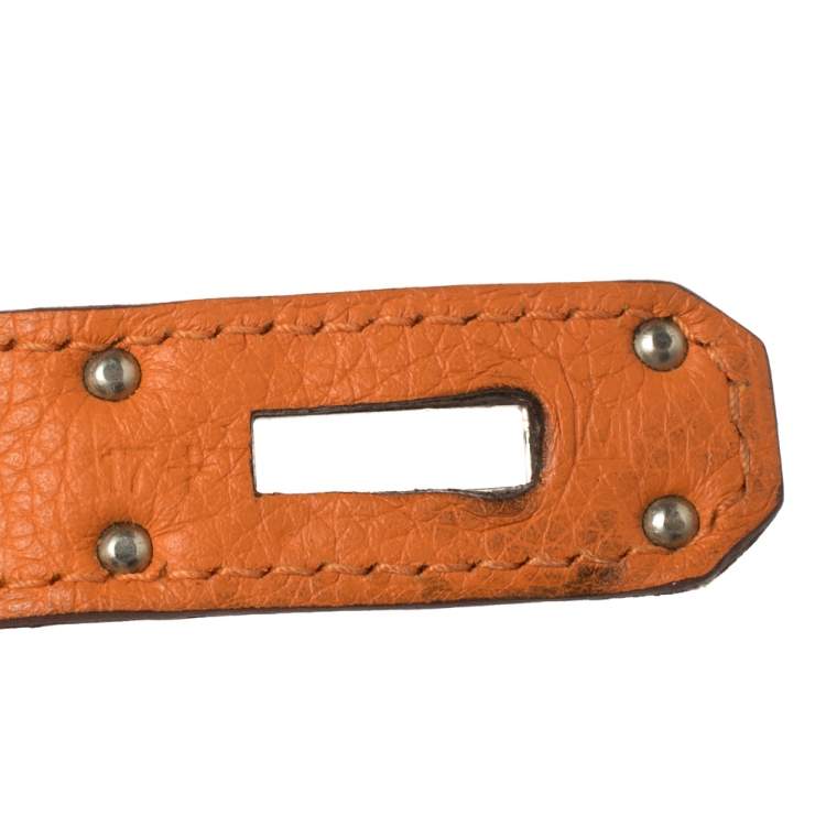 مملوكة مسبقًا Hermes Orange Taurillon Clemence Leather Palladium Hardware Shoulder Kelly 42 Bag