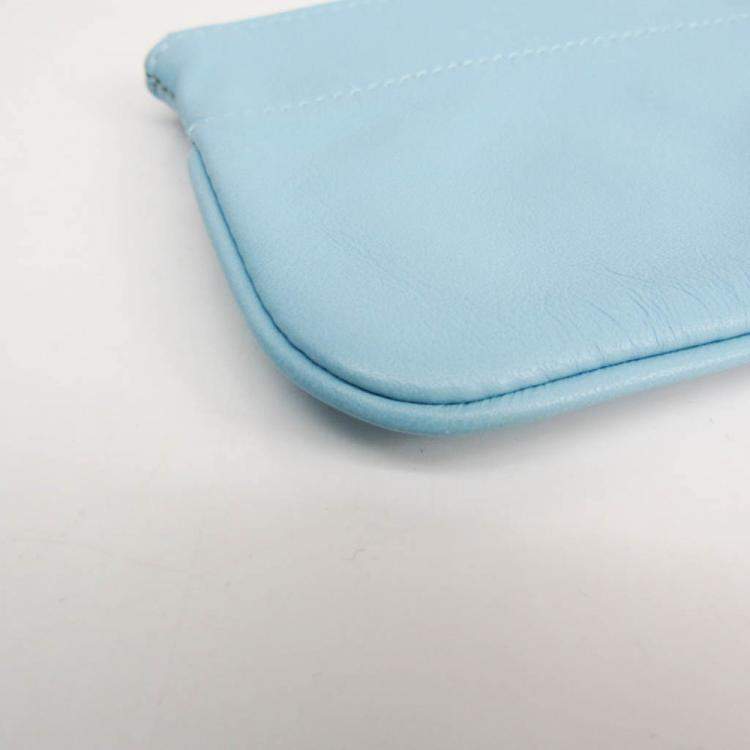 Pre Owned Hermes Blue/Light Blue Leather Tohubohu Clutch Bag