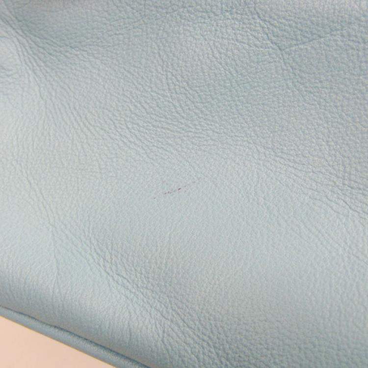 Pre Owned Hermes Blue/Light Blue Leather Tohubohu Clutch Bag