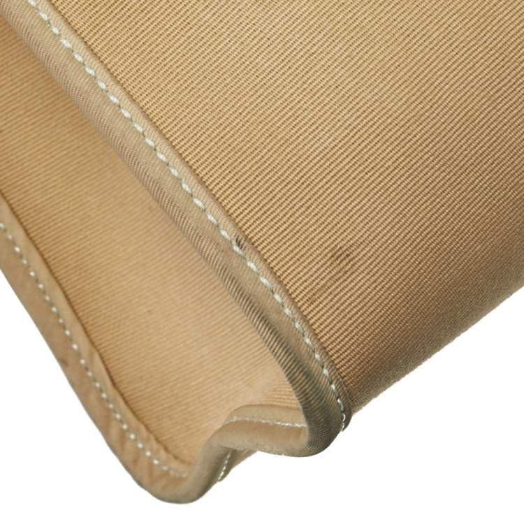Pre Owned Hermes Toile Trench Vache Hunter Leather Herbag Zip 31 Bag