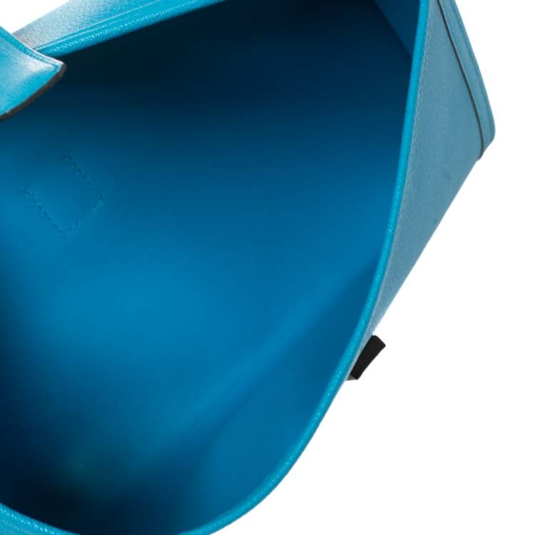 Pre Owned Hermés Bleu Zanzibar Chevre Leather Elan Jige 29 Clutch