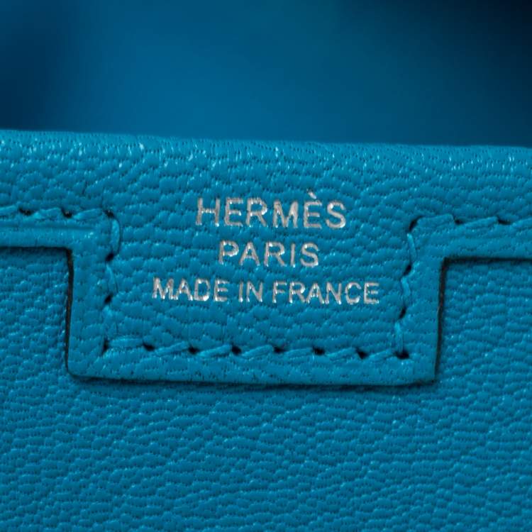 Pre Owned Hermés Bleu Zanzibar Chevre Leather Elan Jige 29 Clutch