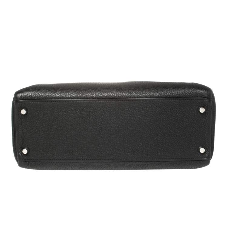 Pre Owned Hermés Noir Togo Leather Palladium Hardware Kelly Retourne 32 Bag