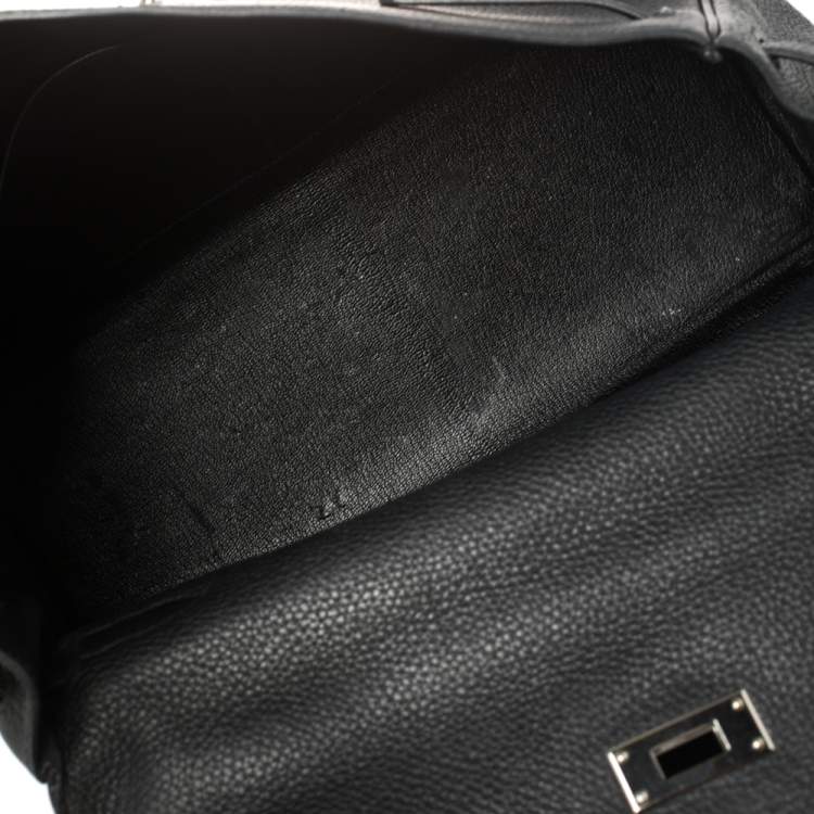 Pre Owned Hermés Noir Togo Leather Palladium Hardware Kelly Retourne 32 Bag
