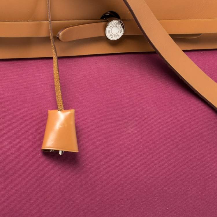 مملوكة مسبقًا Hermes Tosca/Natural Canvas and Leather Herbag Zip 39 Bag