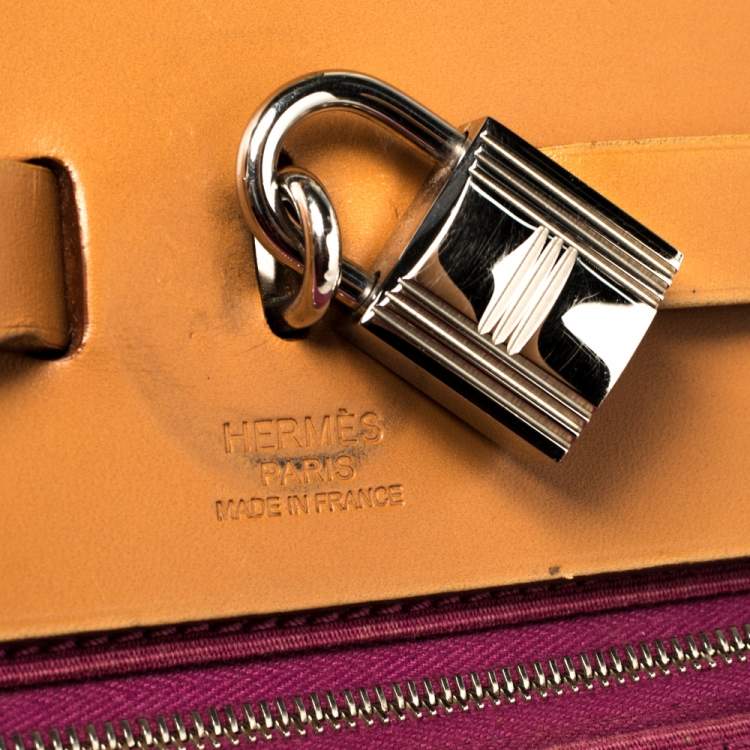 مملوكة مسبقًا Hermes Tosca/Natural Canvas and Leather Herbag Zip 39 Bag