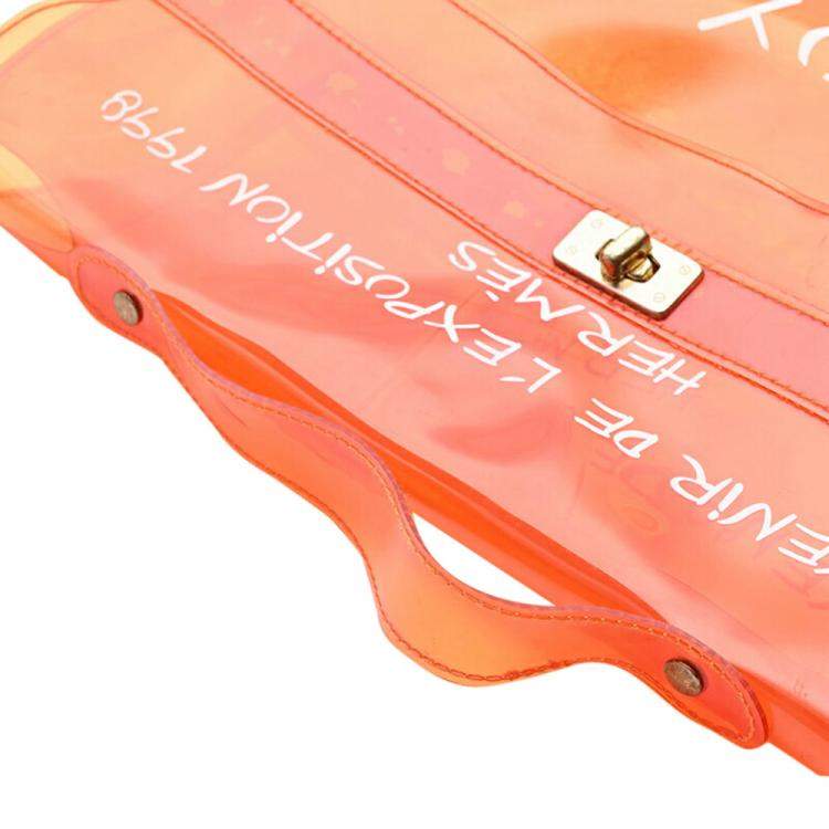 Pre Owned Hermes Orange Vinyl Kelly Tote Bag