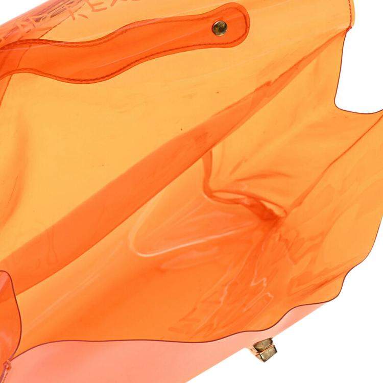 Pre Owned Hermes Orange Vinyl Kelly Tote Bag