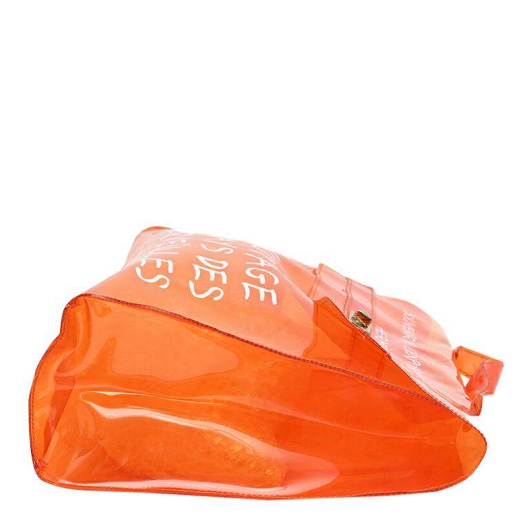 Pre Owned Hermes Orange Vinyl Kelly Tote Bag