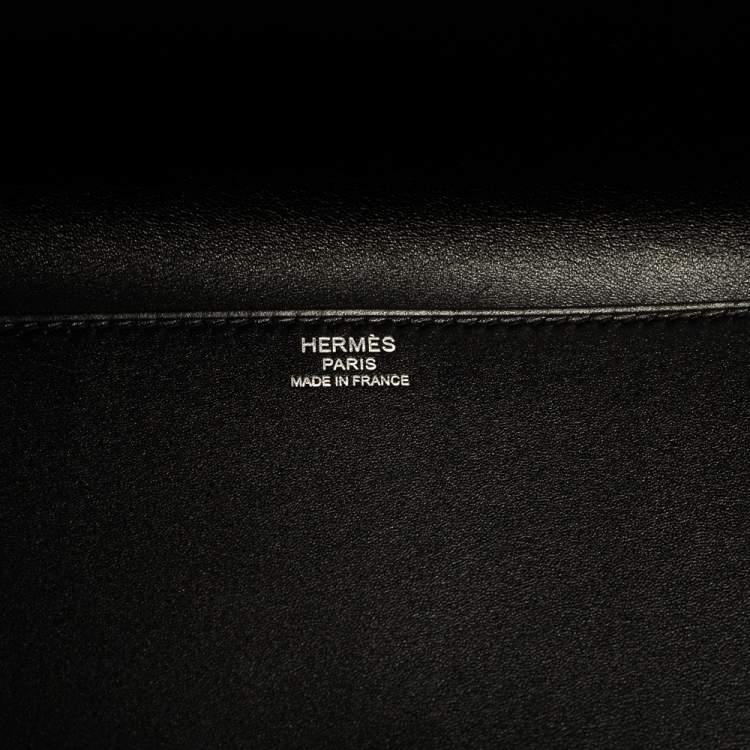 Pre Owned Hermes Noir Veau Villandry Leather Cinhetic Clutch
