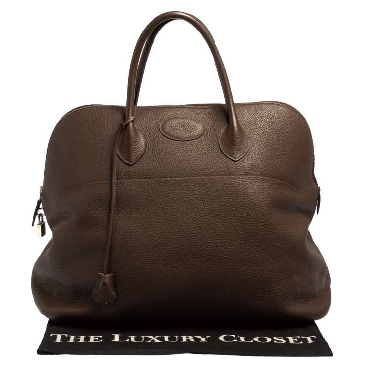 Pre Owned Hermès Cacao Togo Leather Bolide 45 Bag