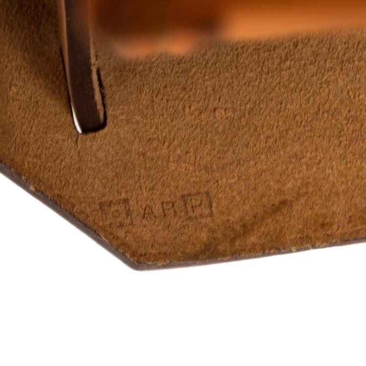 Pre Owned Hermes Orange/Natural Canvas and Leather Herbag Zip 31 Bag