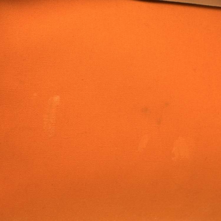 Pre Owned Hermes Orange/Natural Canvas and Leather Herbag Zip 31 Bag