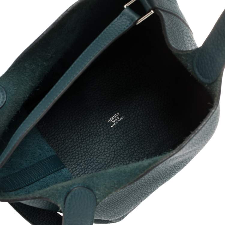 Pre Owned Hermes Malachite Clemence Leather Picotin Lock 18 Bag