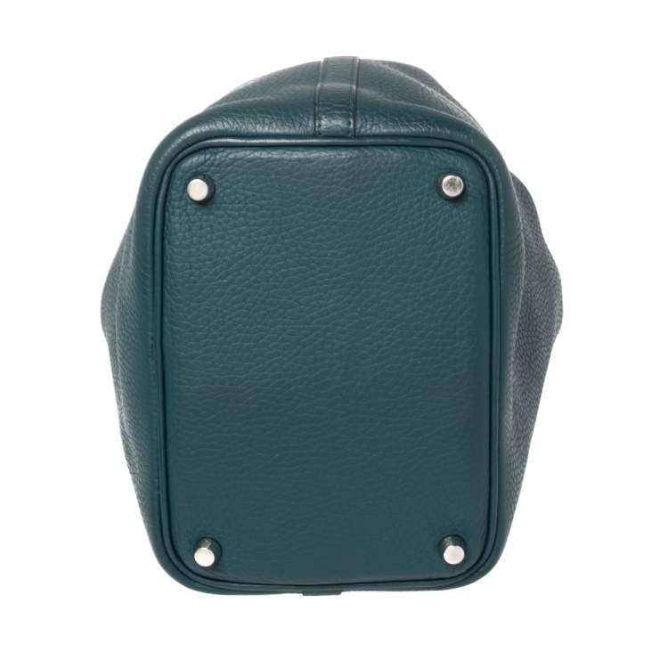 Pre Owned Hermes Malachite Clemence Leather Picotin Lock 18 Bag