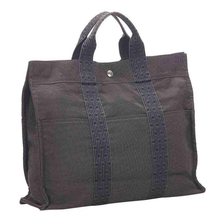 Pre Owned Hermes Grey Canvas Fourre Tout Tote Bag