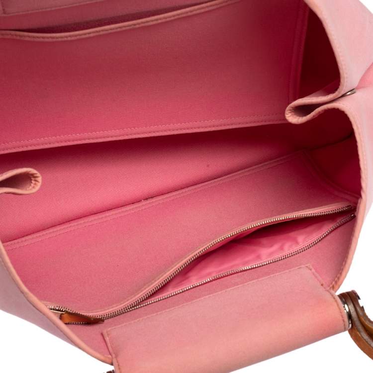 Pre Owned Hermes Rose Pink Canvas Cabag Elan Tote 