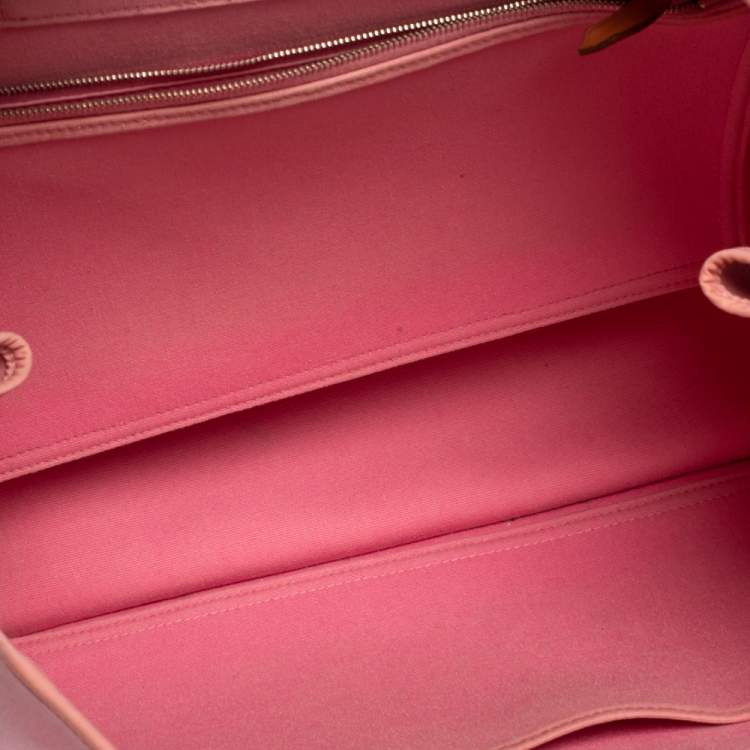 Pre Owned Hermes Rose Pink Canvas Cabag Elan Tote 