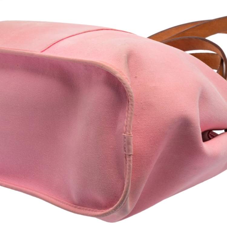 Pre Owned Hermes Rose Pink Canvas Cabag Elan Tote 