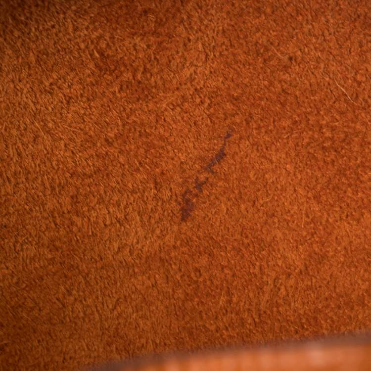 Pre Owned Hermes Orange Togo Leather Lock Picotin PM Bag