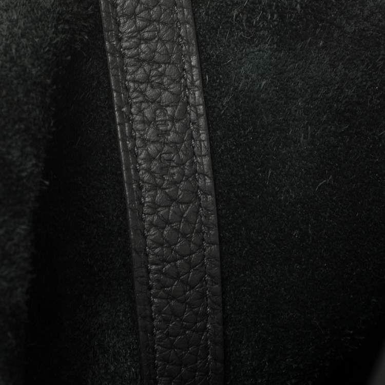 Pre Owned Hermes Black Clemence Leather Lock Picotin PM Bag