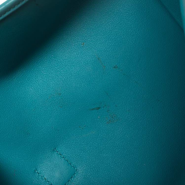 مملوكة مسبقًا Hermès Blue Paon Swift Leather Elan Jige 29 Clutch