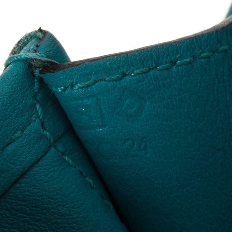 مملوكة مسبقًا Hermès Blue Paon Swift Leather Elan Jige 29 Clutch