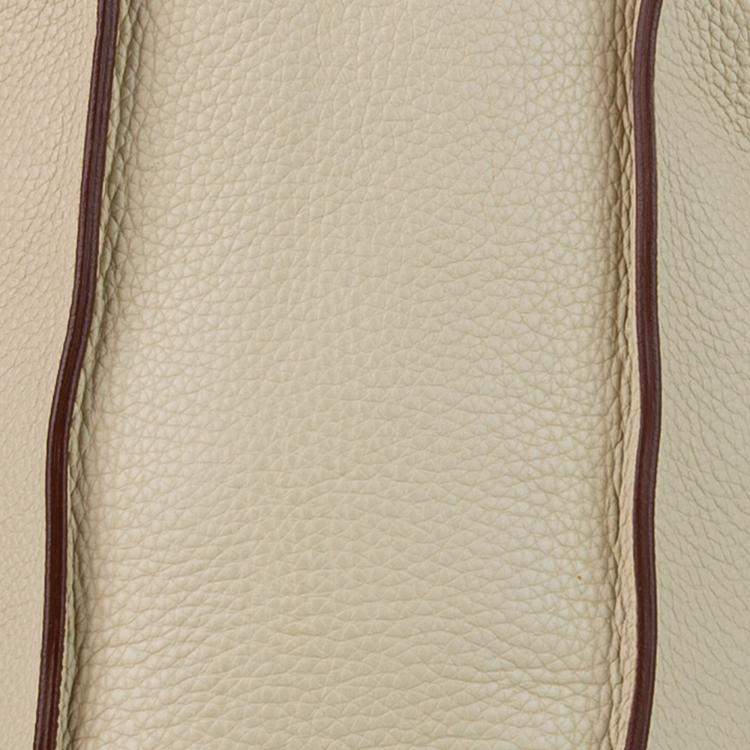 Pre Owned Hermes Beige Leather Large Marwari GM Hobo Bag