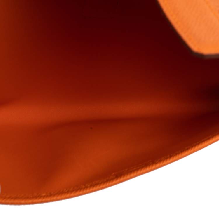 Pre Owned Hermes Orange Epsom Leather Elan Jige 29 Clutch