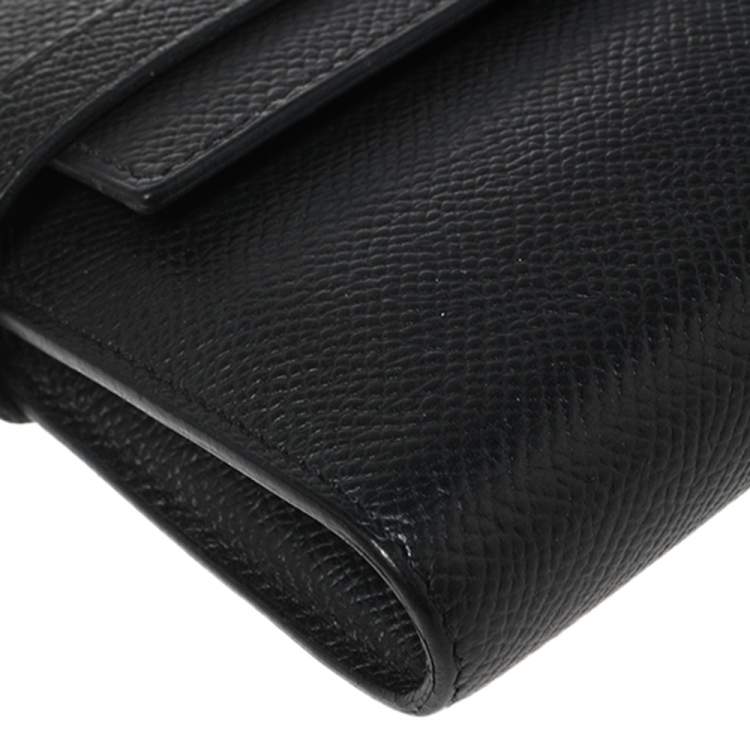 Pre Owned Hermes Black Epsom Leather Long Kelly Wallet