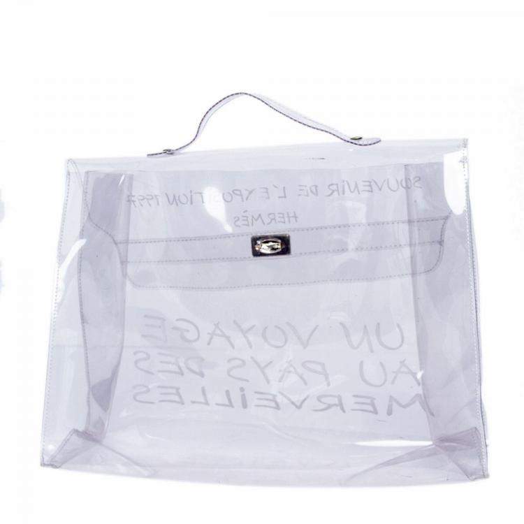 Pre Owned Hermes Transparent Vinyl Limited Edition Kelly Bag