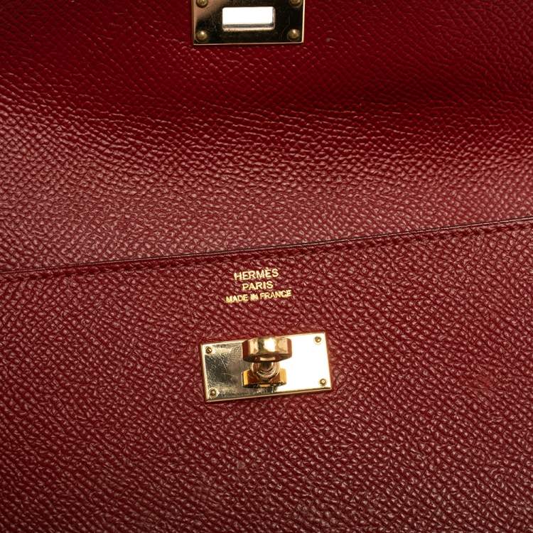Pre Owned Hermes Ruby Epsom Leather Kelly Classic Wallet
