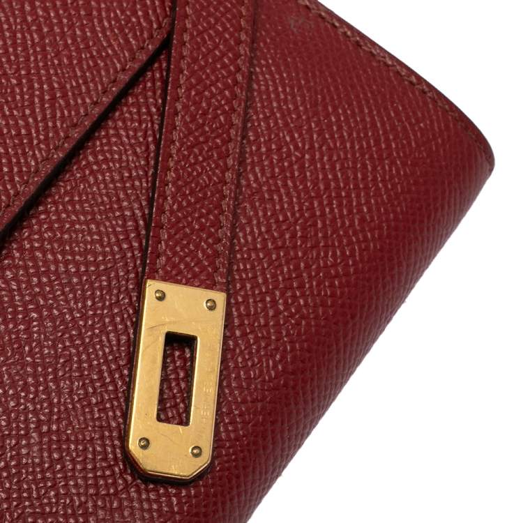 Pre Owned Hermes Ruby Epsom Leather Kelly Classic Wallet