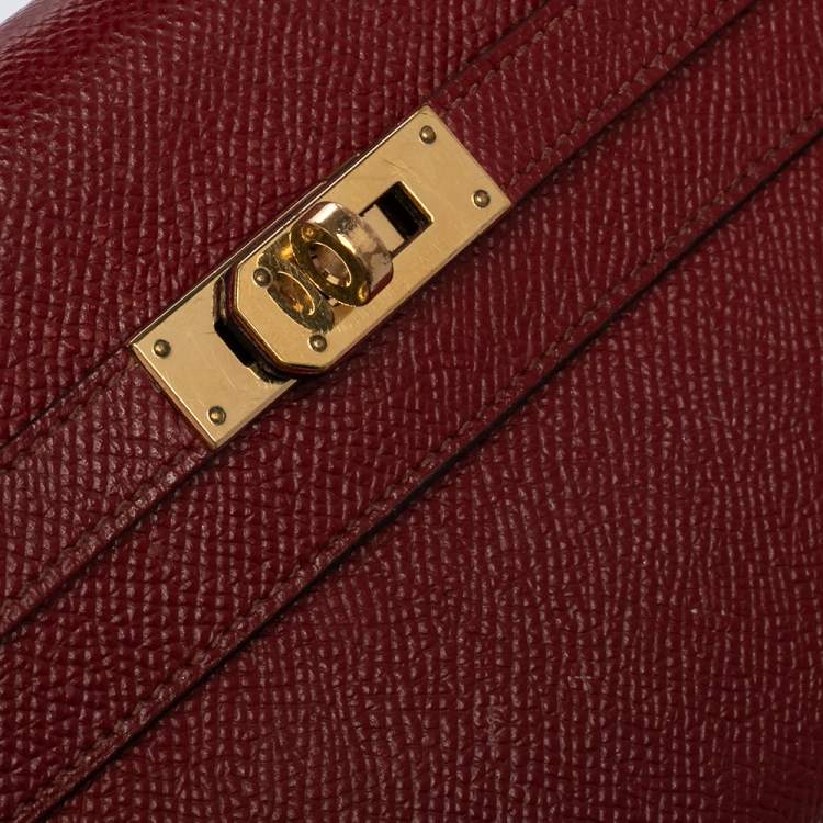 Pre Owned Hermes Ruby Epsom Leather Kelly Classic Wallet