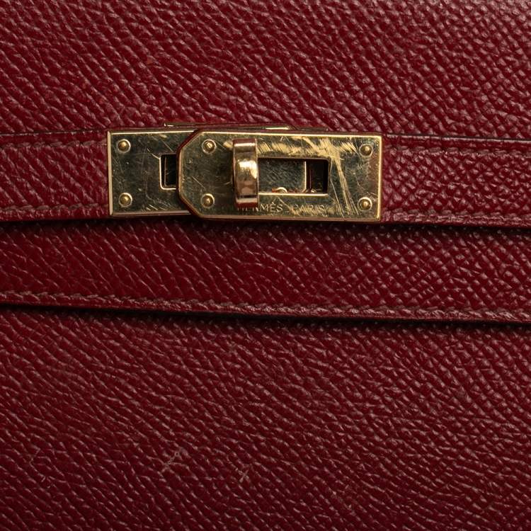 Pre Owned Hermes Ruby Epsom Leather Kelly Classic Wallet