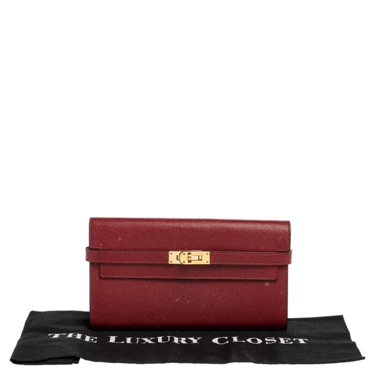 Pre Owned Hermes Ruby Epsom Leather Kelly Classic Wallet
