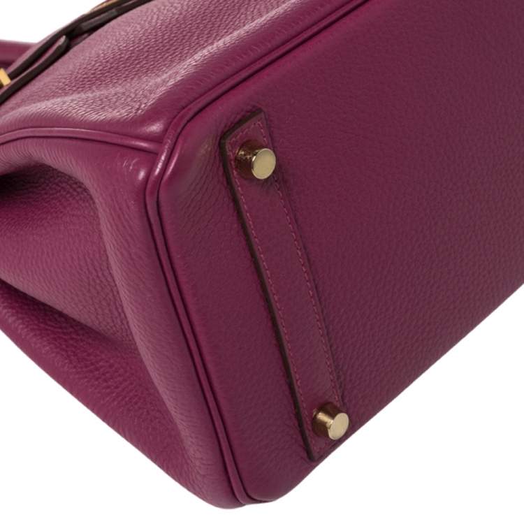 Pre Owned Hermes Tosca Togo Leather Gold Hardware Birkin 30 Bag