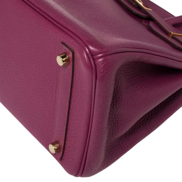 Pre Owned Hermes Tosca Togo Leather Gold Hardware Birkin 30 Bag