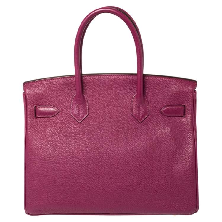 Pre Owned Hermes Tosca Togo Leather Gold Hardware Birkin 30 Bag