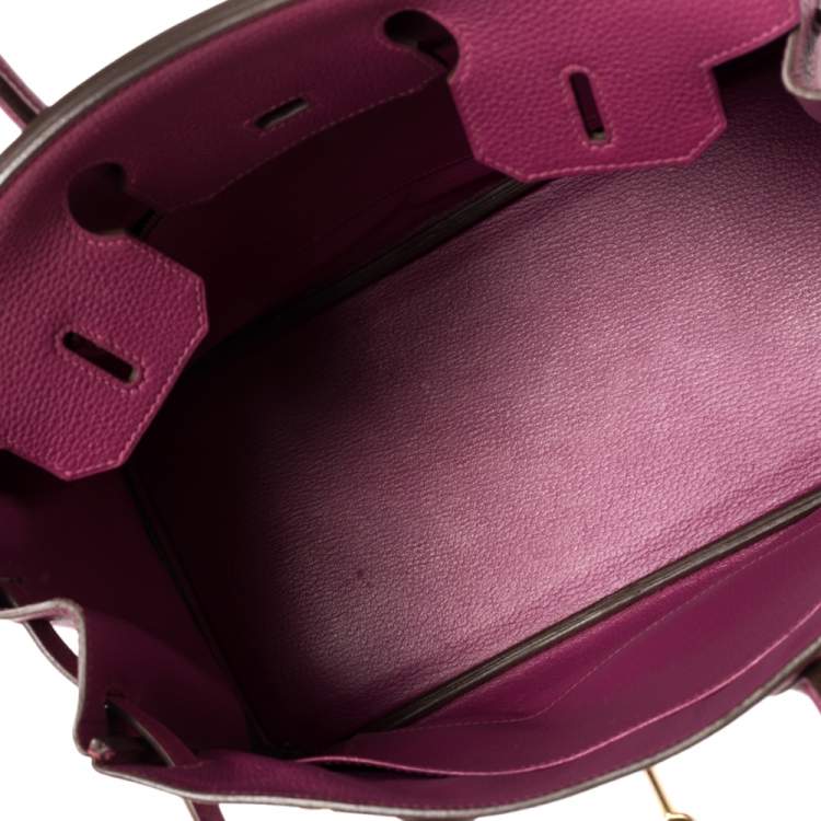 Pre Owned Hermes Tosca Togo Leather Gold Hardware Birkin 30 Bag