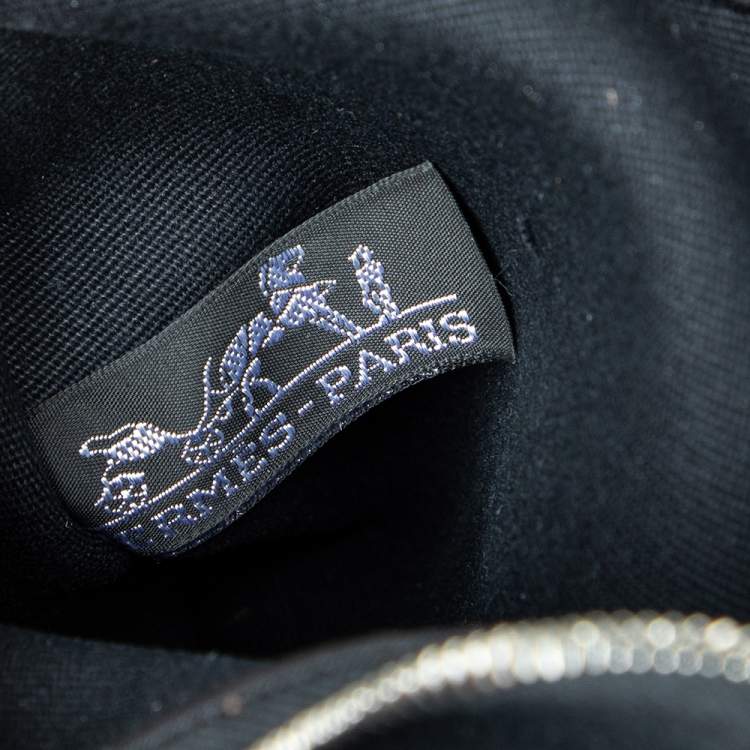 Pre Owned Hermes Black/Cacao Canvas and Leather Herbag Zip 39 Bag