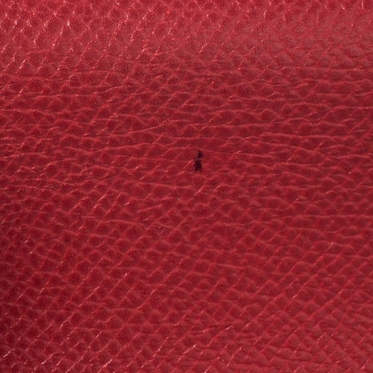 Pre Owned Hermes Rouge VIF Courchevel Leather Gold Finished Kelly Retourne 32 Bag