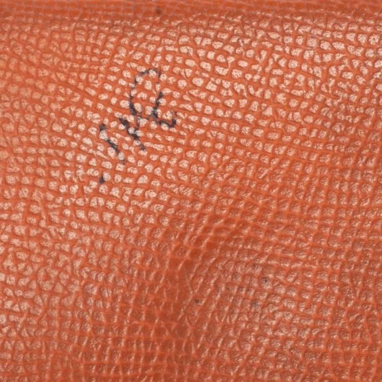 Pre Owned Hermès  Orange Epsom Leather Calvi Card Holder