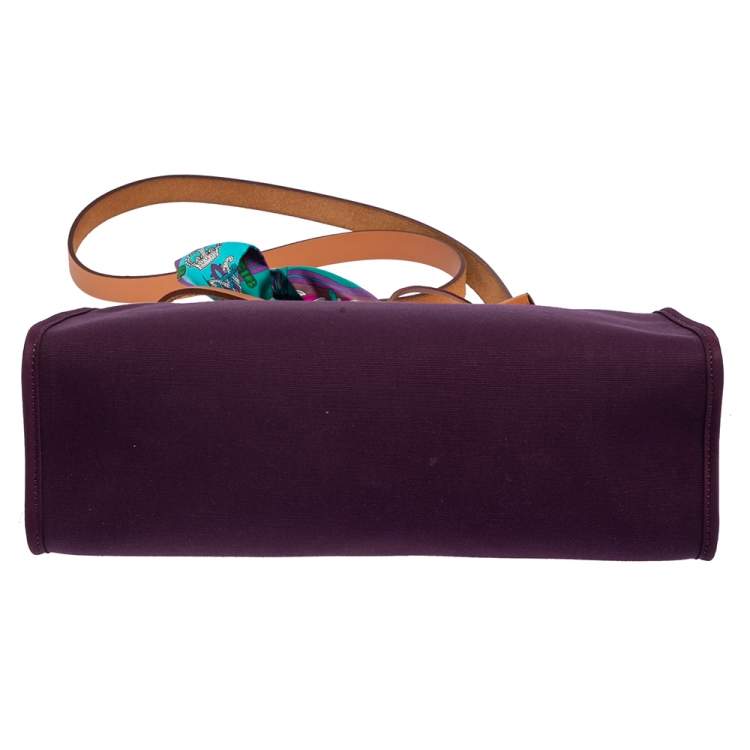 Pre Owned Hermes Fauve/Cassis/Anemone Canvas and Leather Herbag Zip 31 Bag