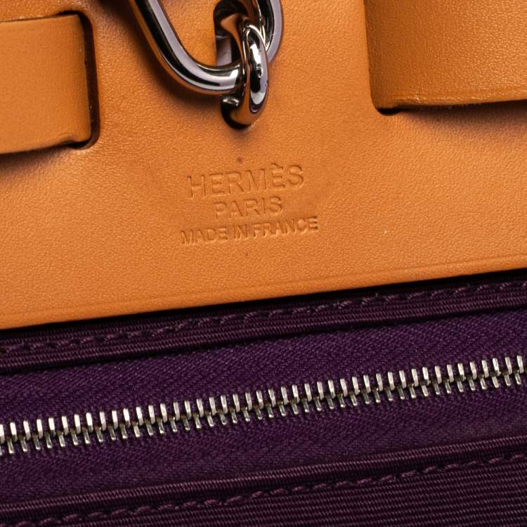 Pre Owned Hermes Fauve/Cassis/Anemone Canvas and Leather Herbag Zip 31 Bag