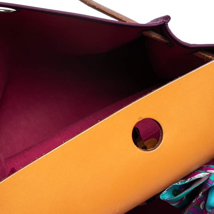 Pre Owned Hermes Fauve/Cassis/Anemone Canvas and Leather Herbag Zip 31 Bag