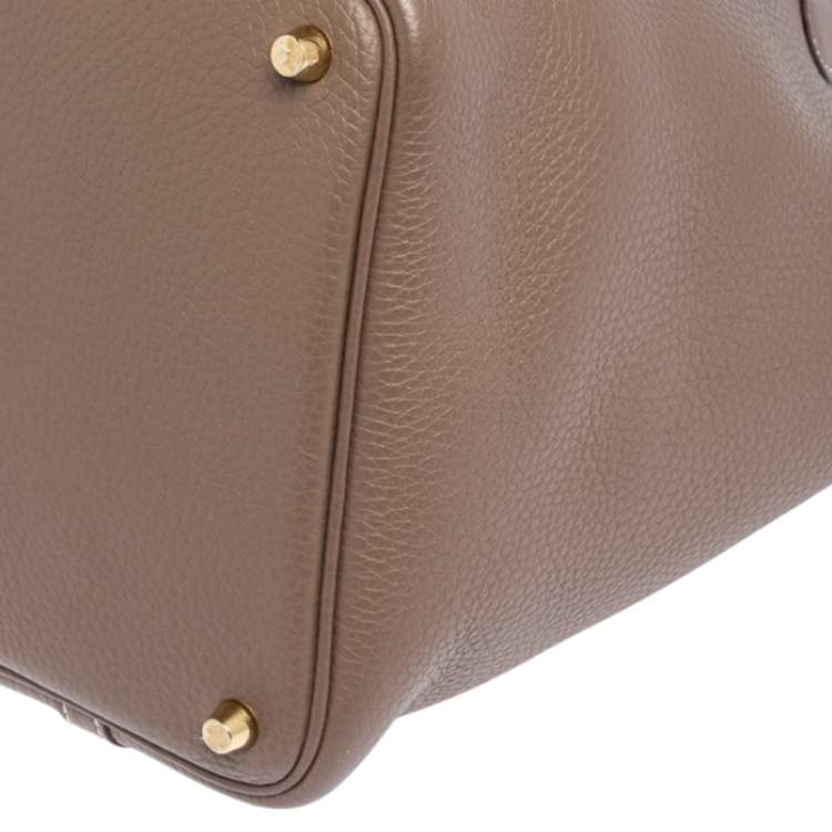 Pre Owned Hermes Etoupe Taurillon Clemence Leather Picotin Lock PM Bag
