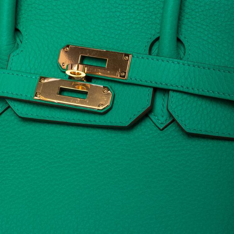Pre Owned Hermes Bambou Taurillon Clemence Leather Gold Hardware Birkin 35 Bag