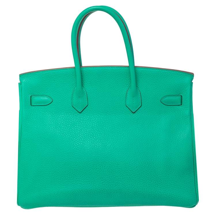 Pre Owned Hermes Bambou Taurillon Clemence Leather Gold Hardware Birkin 35 Bag